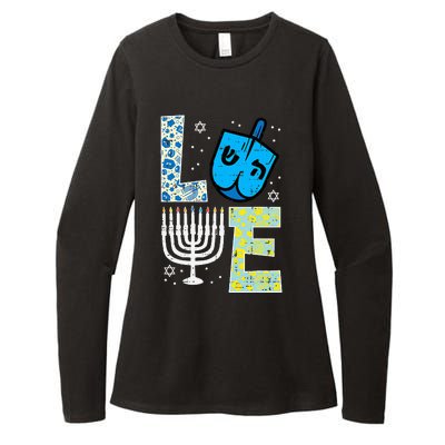 Love Dreidel Menorah Jew Hanukkah Chanukah  Womens CVC Long Sleeve Shirt