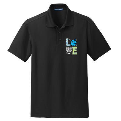 Love Dreidel Menorah Jew Hanukkah Chanukah  Dry Zone Grid Polo