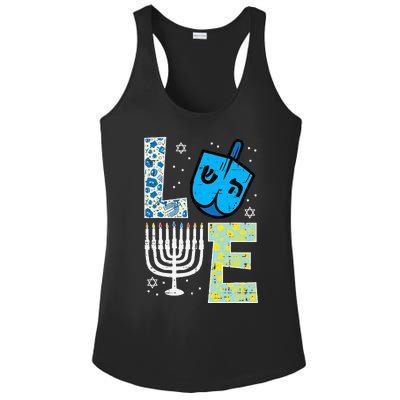 Love Dreidel Menorah Jew Hanukkah Chanukah  Ladies PosiCharge Competitor Racerback Tank