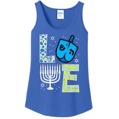 Love Dreidel Menorah Jew Hanukkah Chanukah  Ladies Essential Tank