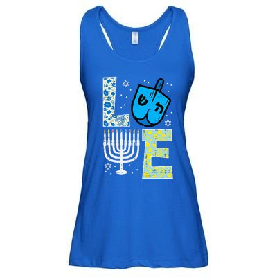 Love Dreidel Menorah Jew Hanukkah Chanukah  Ladies Essential Flowy Tank