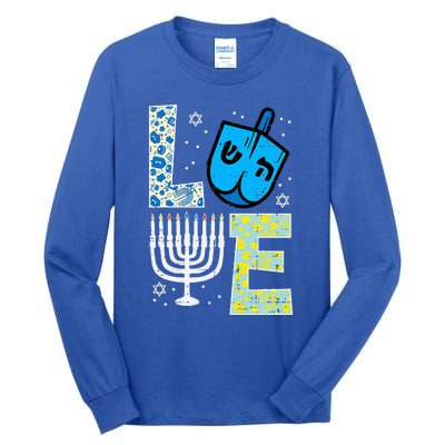 Love Dreidel Menorah Jew Hanukkah Chanukah  Tall Long Sleeve T-Shirt