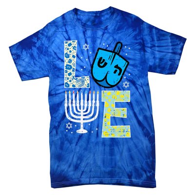 Love Dreidel Menorah Jew Hanukkah Chanukah  Tie-Dye T-Shirt