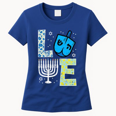 Love Dreidel Menorah Jew Hanukkah Chanukah  Womens T-Shirt