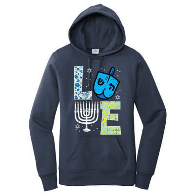 Love Dreidel Menorah Jew Hanukkah Chanukah  Women's Pullover Hoodie