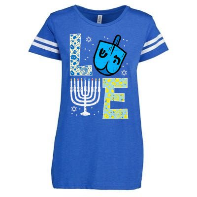 Love Dreidel Menorah Jew Hanukkah Chanukah  Enza Ladies Jersey Football T-Shirt