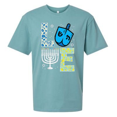 Love Dreidel Menorah Jew Hanukkah Chanukah  Sueded Cloud Jersey T-Shirt