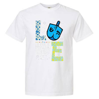 Love Dreidel Menorah Jew Hanukkah Chanukah  Garment-Dyed Heavyweight T-Shirt