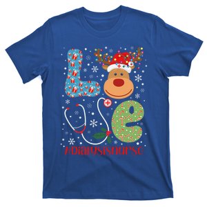 Love Dialysis Nurse Christmas Reindeer Xmas Nurse Scrubs Gift T-Shirt