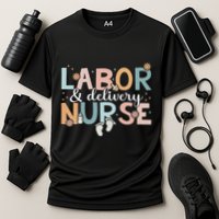 Labor & Delivery Nurse Leopard Rainbow Nursing Nurse Week Cooling Performance Crew T-Shirt