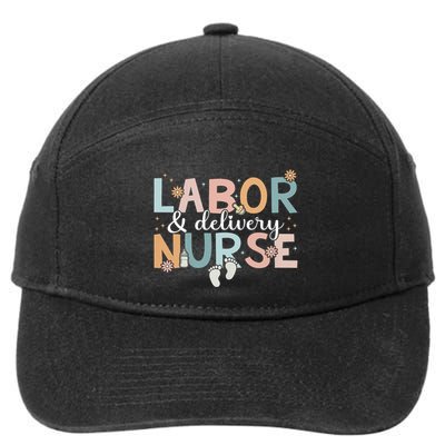 Labor & Delivery Nurse Leopard Rainbow Nursing Nurse Week 7-Panel Snapback Hat