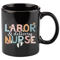Labor & Delivery Nurse Leopard Rainbow Nursing Nurse Week 11oz C Handle Ceramic Mug