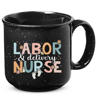 Labor & Delivery Nurse Leopard Rainbow Nursing Nurse Week 15oz Campfire Ceramic Mug