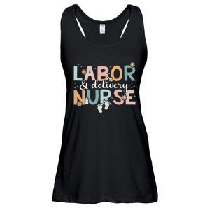 Labor & Delivery Nurse Leopard Rainbow Nursing Nurse Week Ladies Essential Flowy Tank