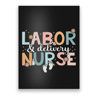 Labor & Delivery Nurse Leopard Rainbow Nursing Nurse Week Poster