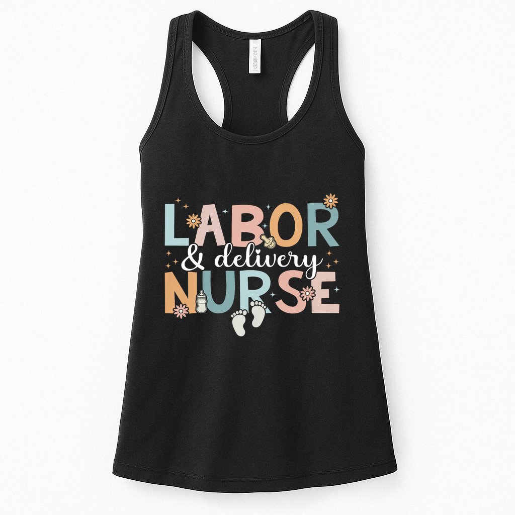Labor & Delivery Nurse Leopard Rainbow Nursing Nurse Week Womens Tank Top