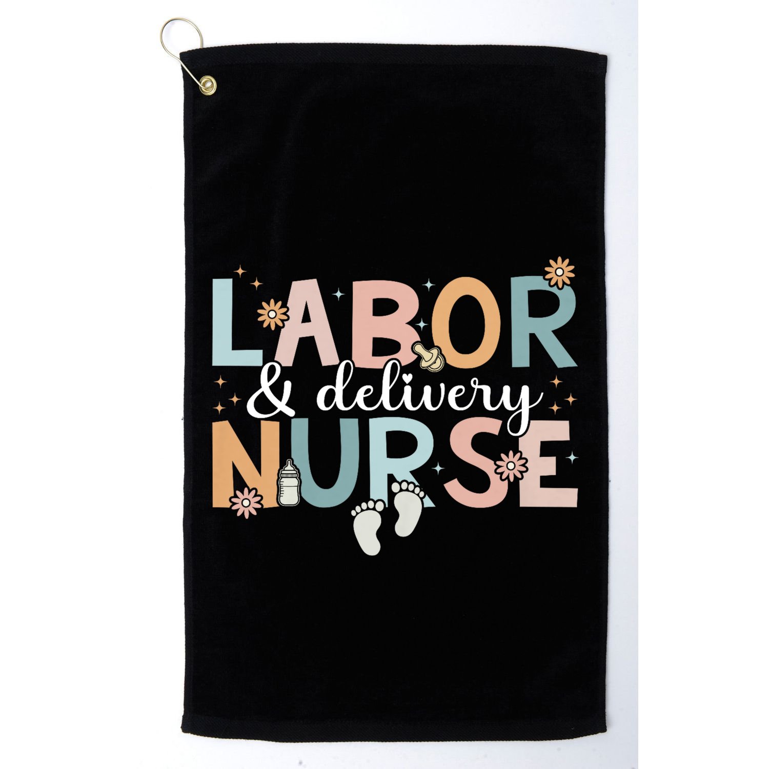 Labor & Delivery Nurse Leopard Rainbow Nursing Nurse Week Golf Towel