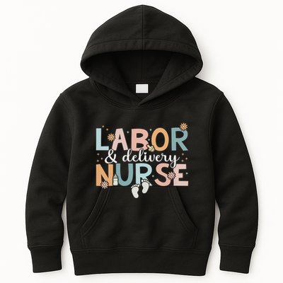 Labor & Delivery Nurse Leopard Rainbow Nursing Nurse Week Kids Hoodie