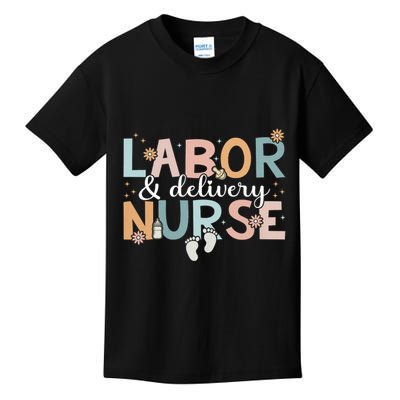 Labor & Delivery Nurse Leopard Rainbow Nursing Nurse Week Kids T-Shirt