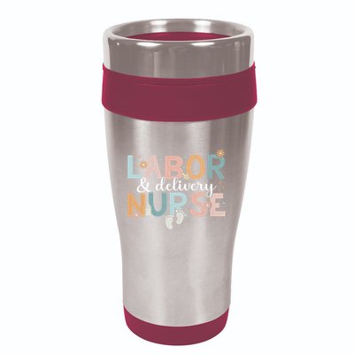Labor & Delivery Nurse Leopard Rainbow Nursing Nurse Week 16oz Travel Tumbler