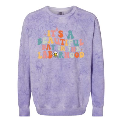 Labor & Delivery Nurse Its A Beautiful Day In The Colorblast Crewneck Sweatshirt