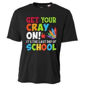 Last Day of School Get Your Cray On Funny Teacher Cooling Performance Crew T-Shirt