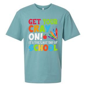 Last Day of School Get Your Cray On Funny Teacher Sueded Cloud Jersey T-Shirt