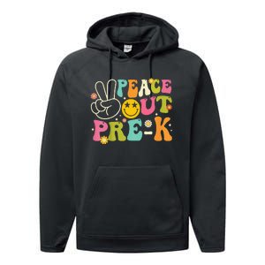 Last Day Of School Peace Out PreSchool Pre K Teacher Performance Fleece Hoodie