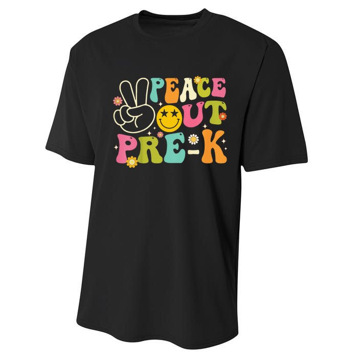 Last Day Of School Peace Out PreSchool Pre K Teacher Performance Sprint T-Shirt