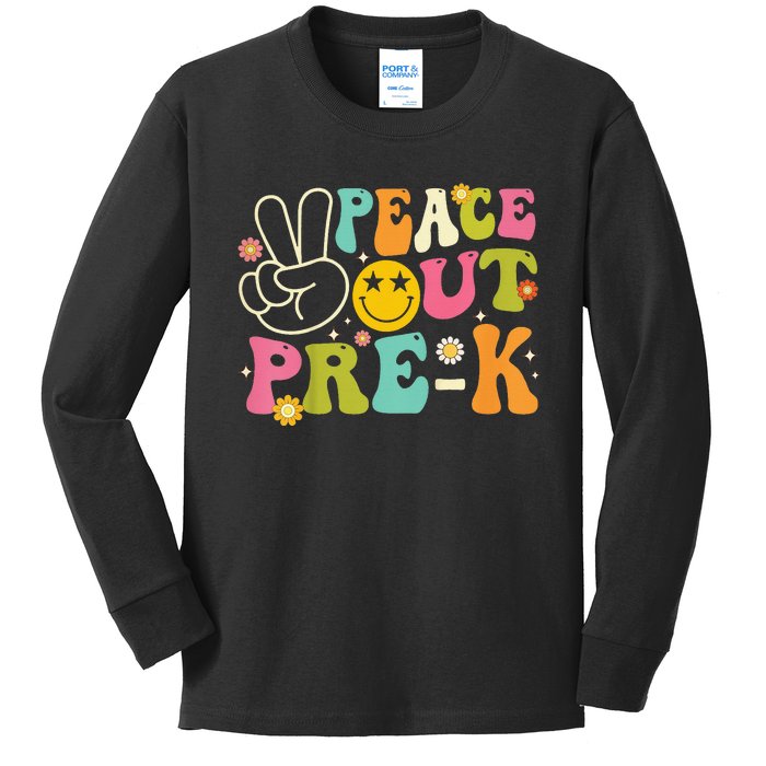 Last Day Of School Peace Out PreSchool Pre K Teacher Kids Long Sleeve Shirt