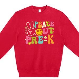 Last Day Of School Peace Out PreSchool Pre K Teacher Premium Crewneck Sweatshirt