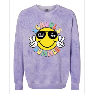 Last Day Of School Graduation Groovy Schools Out Colorblast Crewneck Sweatshirt