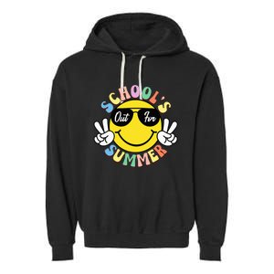 Last Day Of School Graduation Groovy Schools Out Garment-Dyed Fleece Hoodie