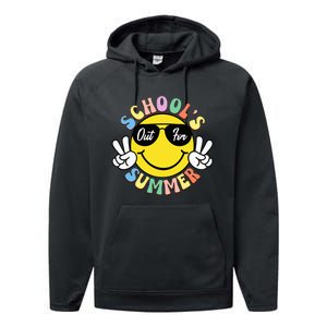 Last Day Of School Graduation Groovy Schools Out Performance Fleece Hoodie