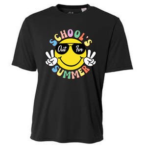 Last Day Of School Graduation Groovy Schools Out Cooling Performance Crew T-Shirt