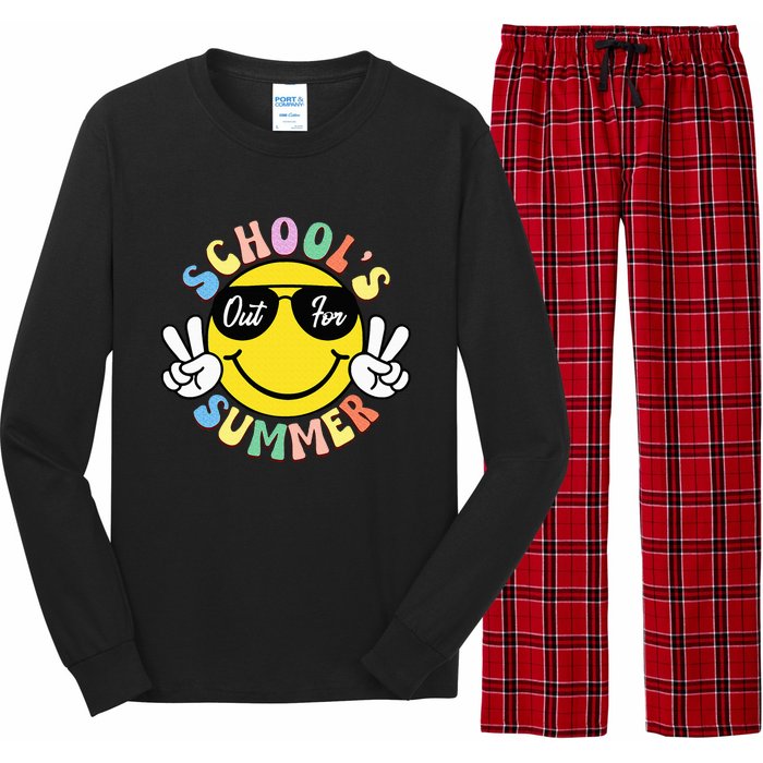 Last Day Of School Graduation Groovy Schools Out Long Sleeve Pajama Set