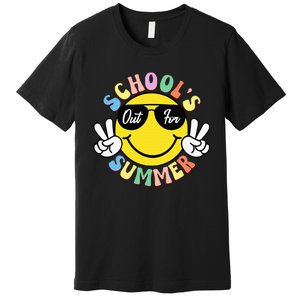 Last Day Of School Graduation Groovy Schools Out Premium T-Shirt