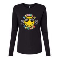 Last Day Of School Graduation Groovy Schools Summer Womens Cotton Relaxed Long Sleeve T-Shirt