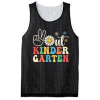 Last Day of School Peace Out Kindergarten Groovy Teacher Mesh Reversible Basketball Jersey Tank