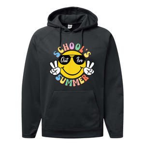 Last Day Of School Graduation Groovy Schools Out For Summer Performance Fleece Hoodie