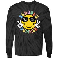 Last Day Of School Graduation Groovy Schools Out For Summer Tie-Dye Long Sleeve Shirt