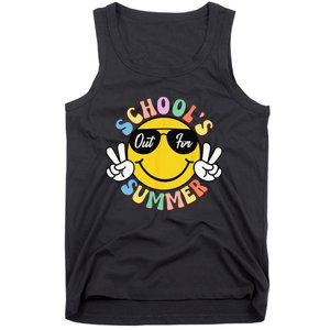 Last Day Of School Graduation Groovy Schools Out For Summer Tank Top