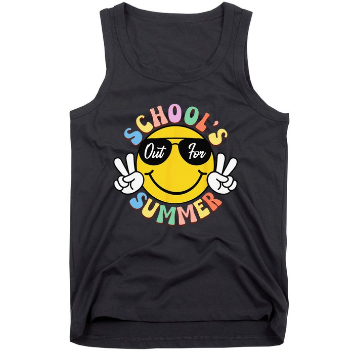 Last Day Of School Graduation Groovy Schools Out For Summer Tank Top