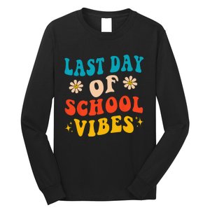 Last Day Of School Vibes Retro Last Day Of School Teacher Long Sleeve Shirt