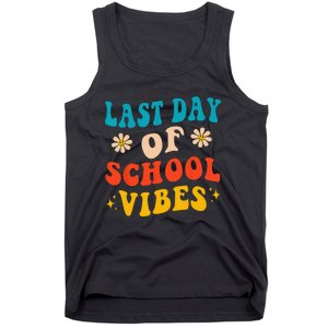 Last Day Of School Vibes Retro Last Day Of School Teacher Tank Top