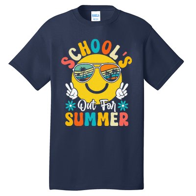 Last Day Of School Graduation Groovy Schools Out For Summer Tall T-Shirt