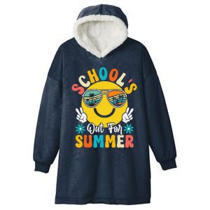 Last Day Of School Graduation Groovy Schools Out For Summer Hooded Wearable Blanket