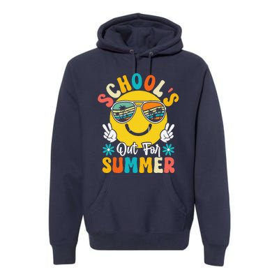 Last Day Of School Graduation Groovy Schools Out For Summer Premium Hoodie