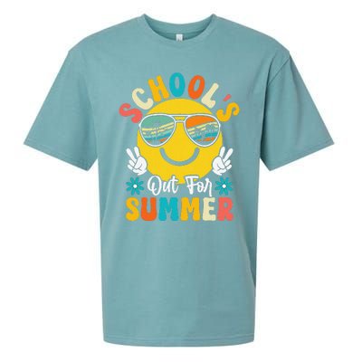 Last Day Of School Graduation Groovy Schools Out For Summer Sueded Cloud Jersey T-Shirt