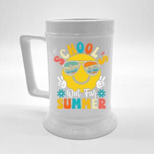 Last Day Of School Graduation Groovy Schools Out For Summer Beer Stein